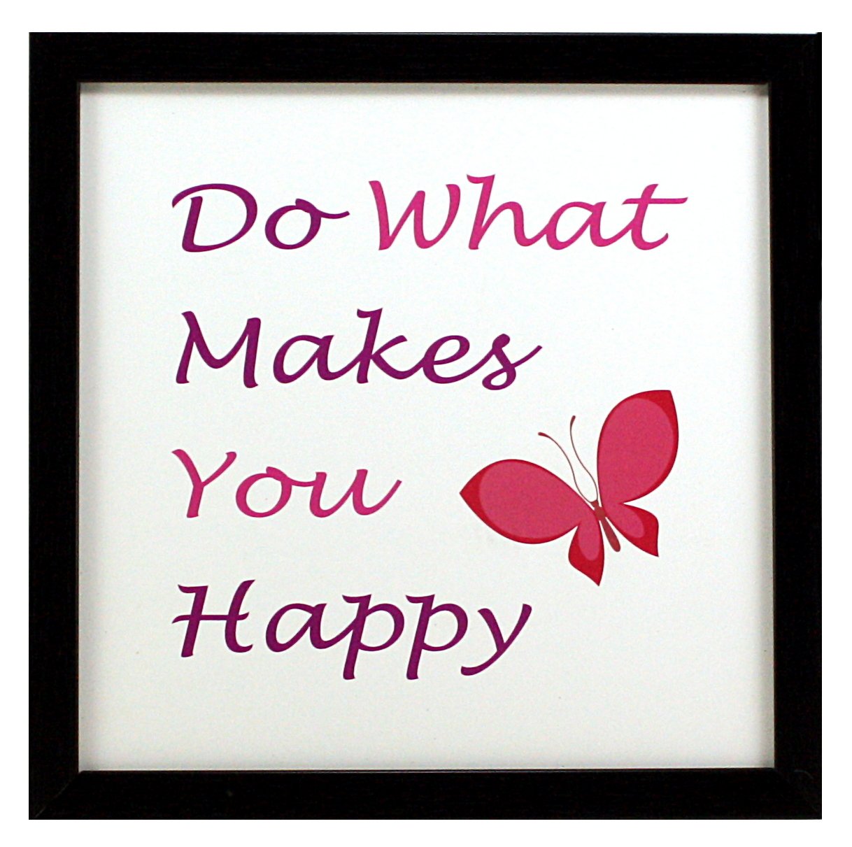 Indianara 4 Piece Set of Framed Wall Hanging Motivational Happy Smile Laugh Love Spiritual Art Prints 8.7 INCH X 8.7 INCH Withou